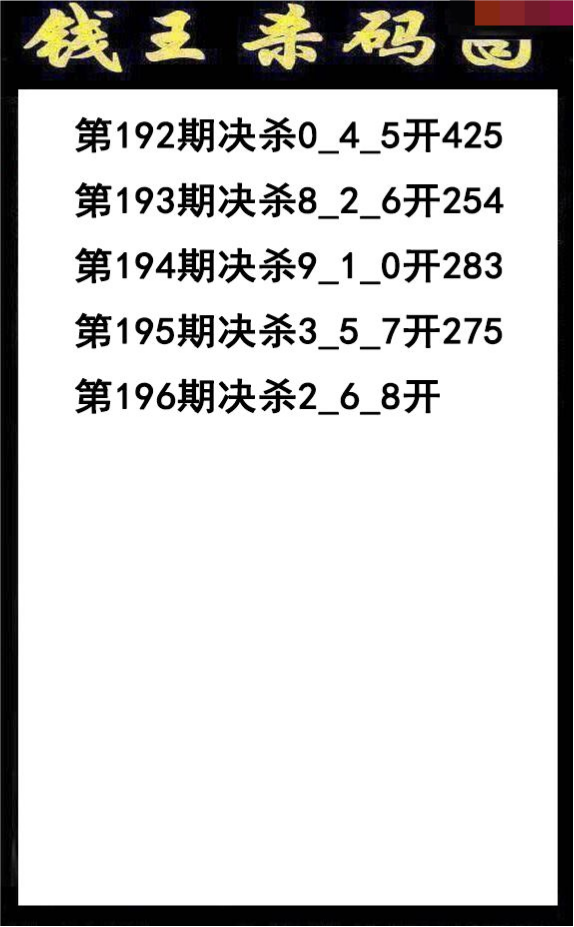 钱王杀码