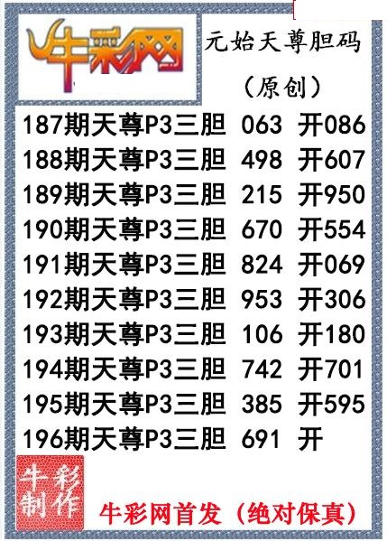 元始天尊胆码图