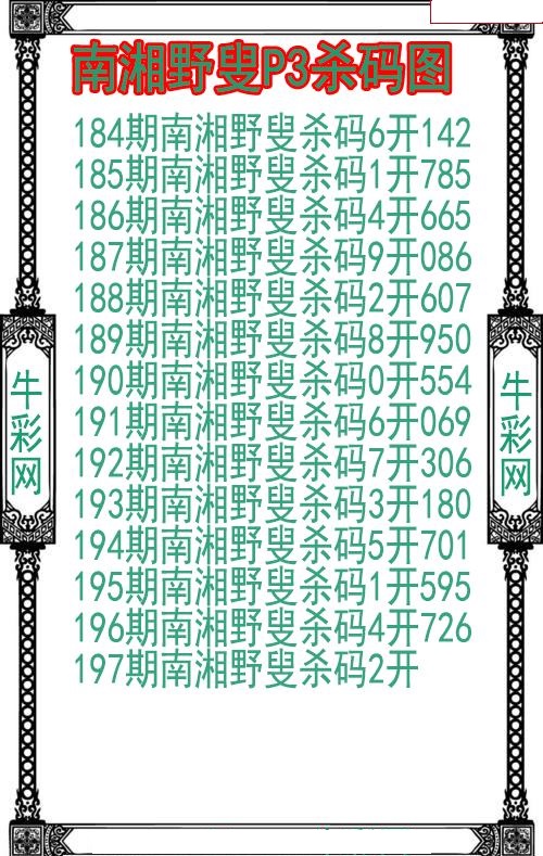 南湘野叟杀码图