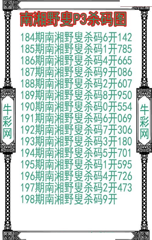 南湘野叟杀码图