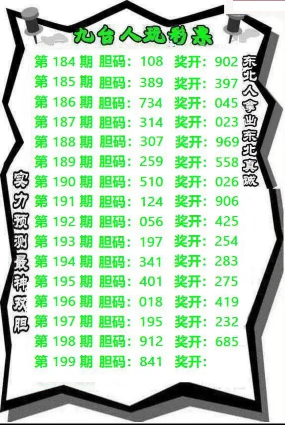 九台胆码