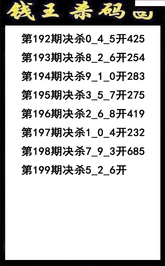 钱王杀码