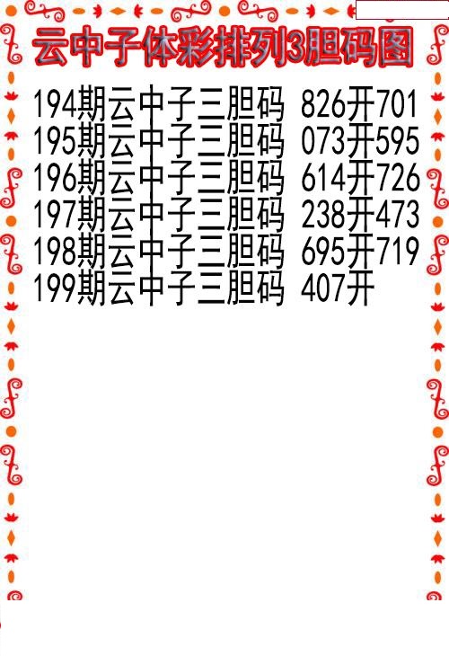 云中子胆码图
