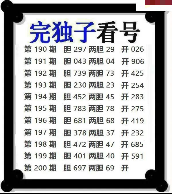 完独子看号