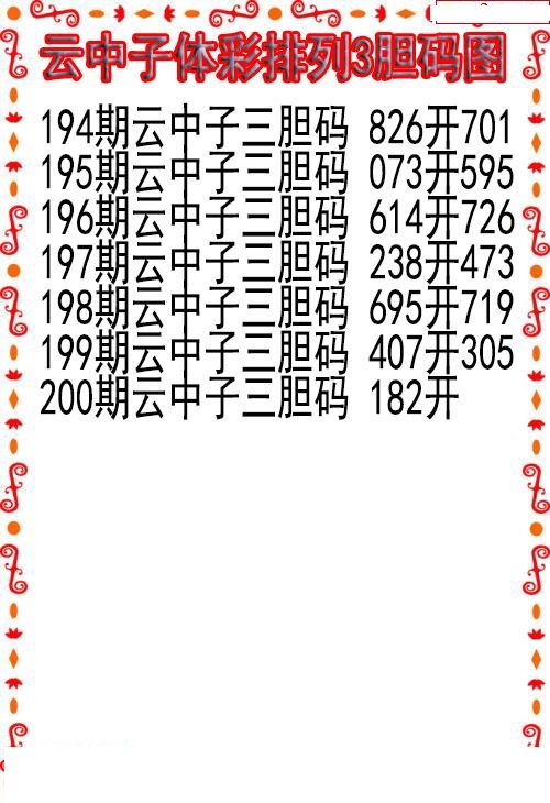 云中子胆码图