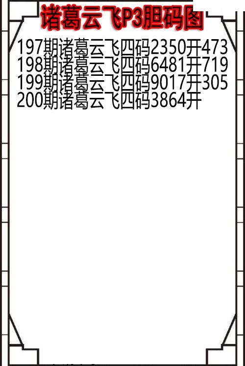 诸葛云飞胆码图