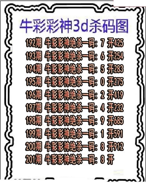 牛彩彩神杀码