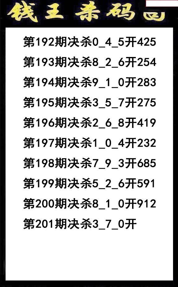 钱王杀码