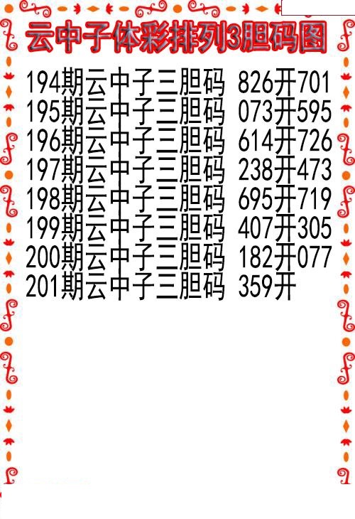 云中子胆码图