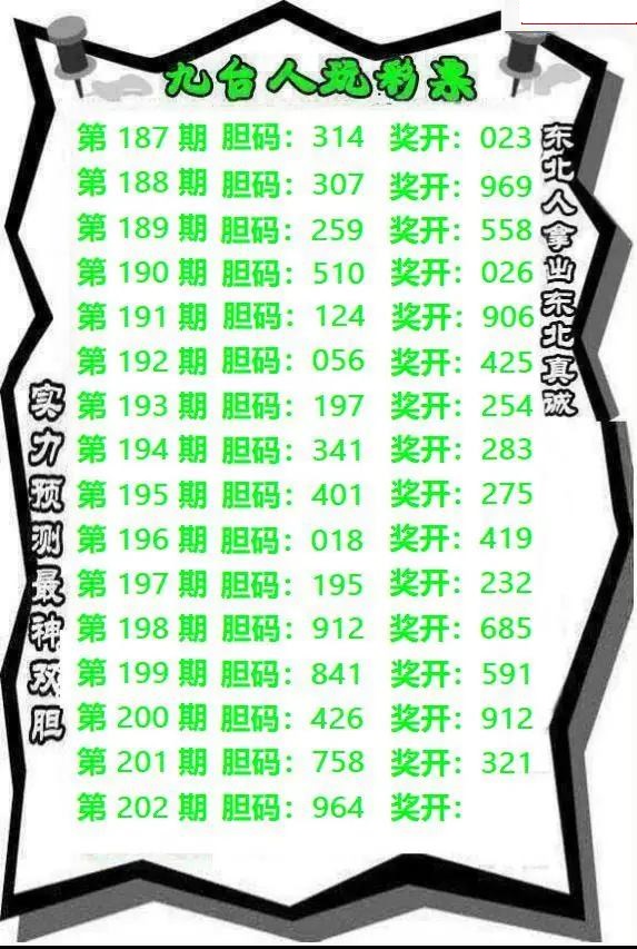 九台胆码