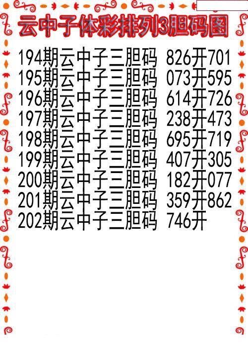 云中子胆码图