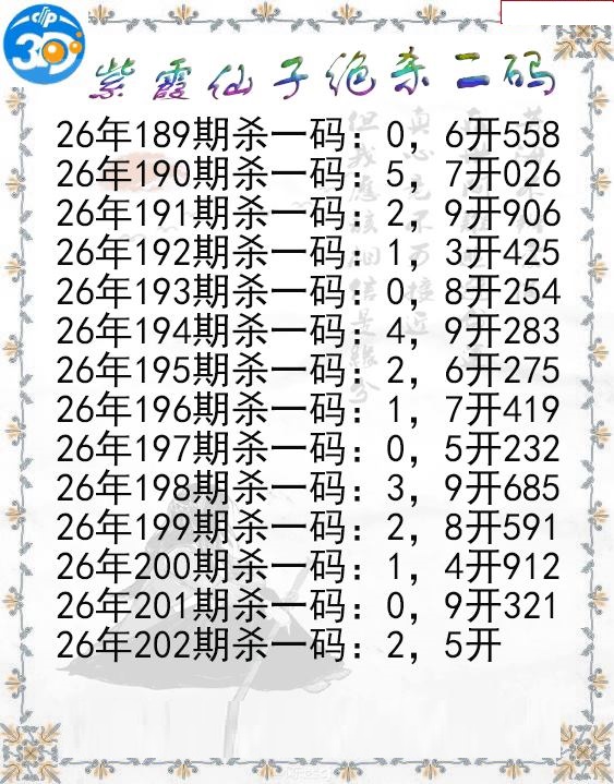 紫霞仙子绝杀二码