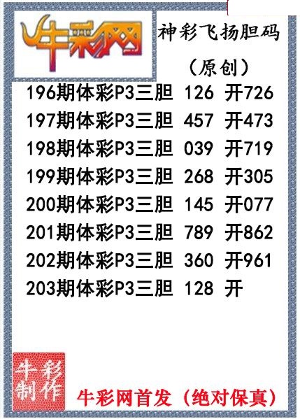 神彩飞扬三胆