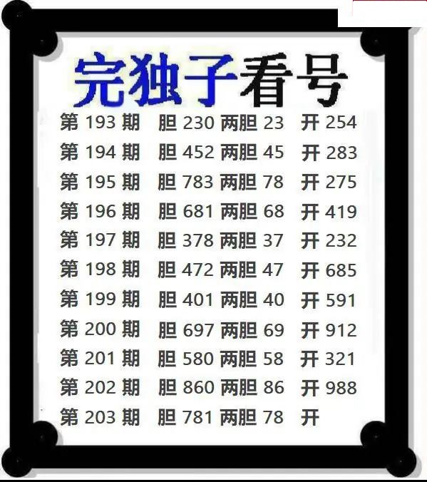 完独子看号