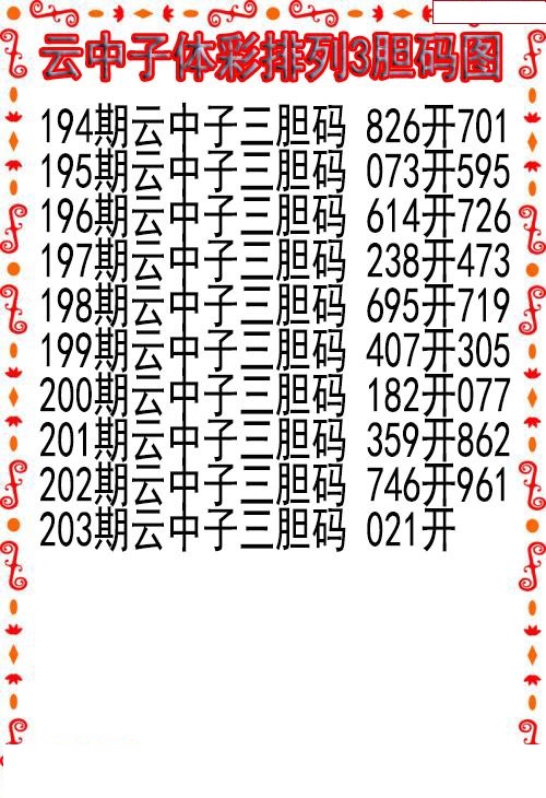 云中子胆码图