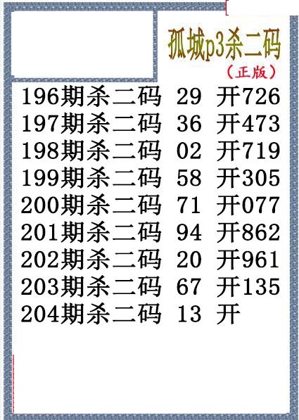 孤城杀码