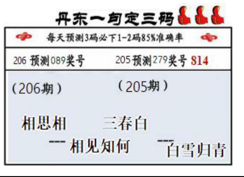 丹东一句定三码
