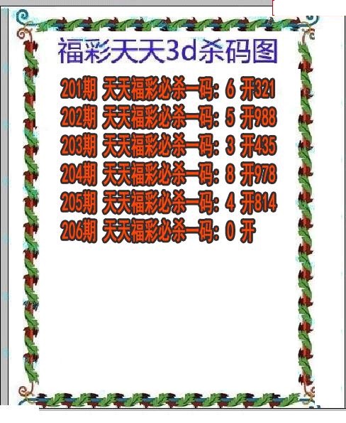 福彩天天杀码