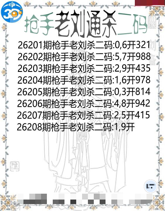 抢手老刘通杀二码