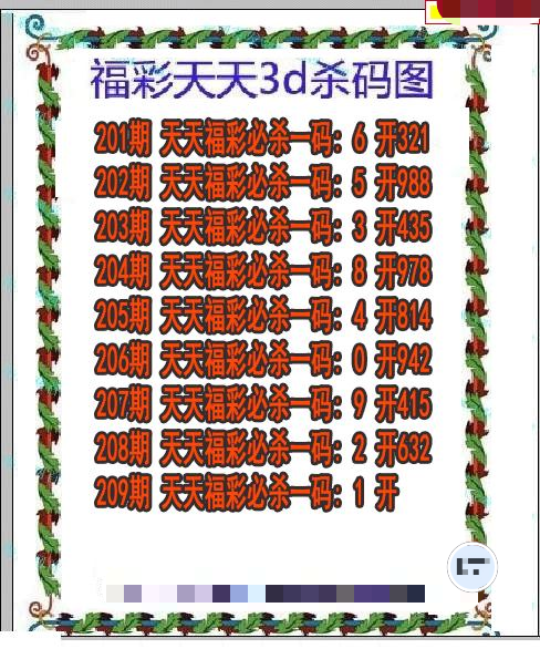 福彩天天杀码