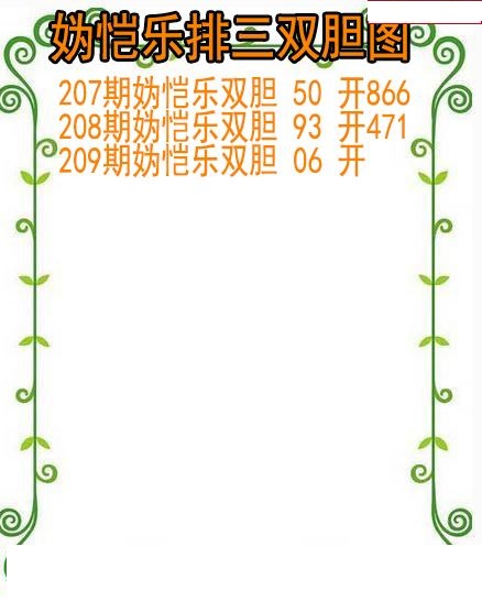 妫恺乐排三双胆图