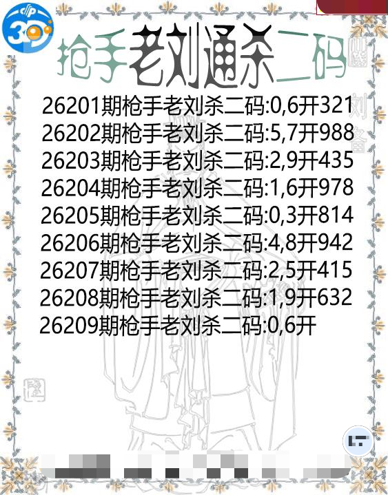 抢手老刘通杀二码
