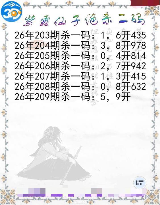 紫霞仙子绝杀二码