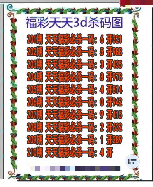 福彩天天杀码