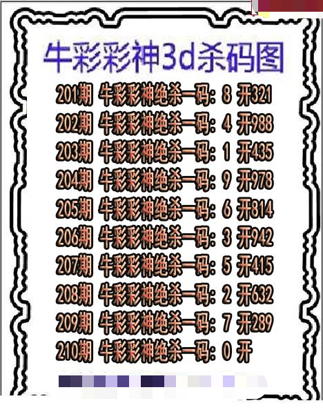 牛彩彩神杀码