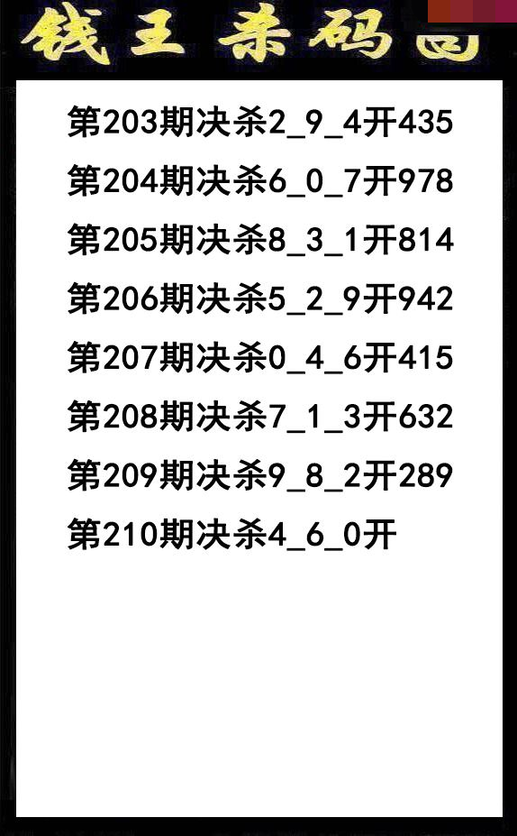 钱王杀码