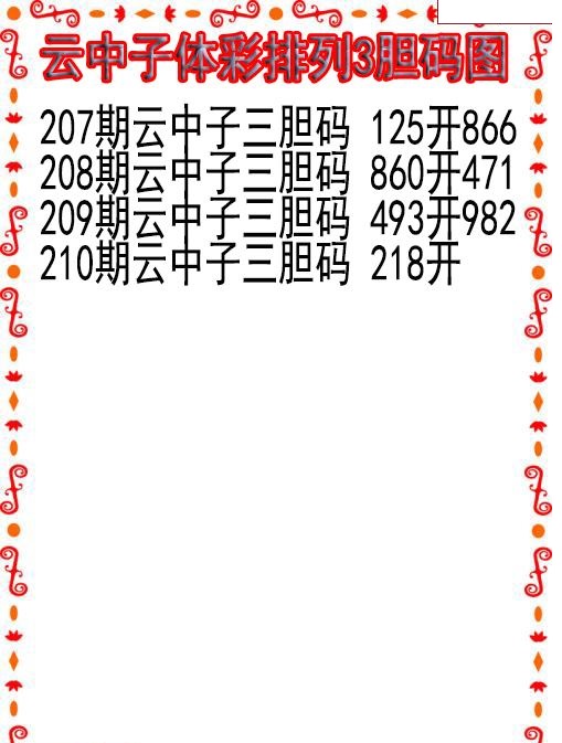 云中子胆码图