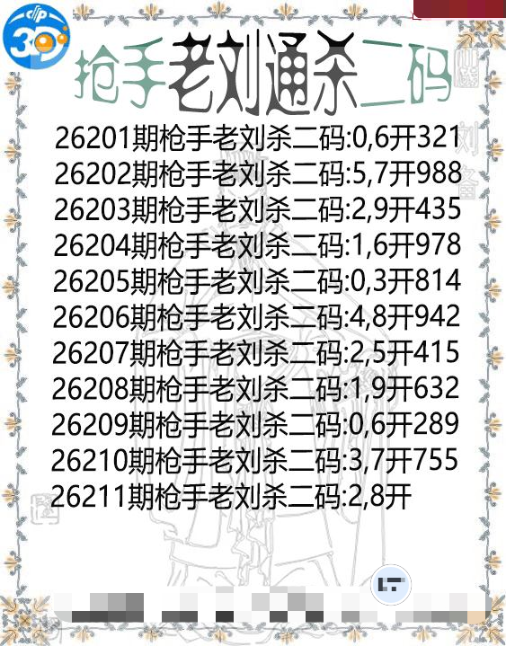 抢手老刘通杀二码