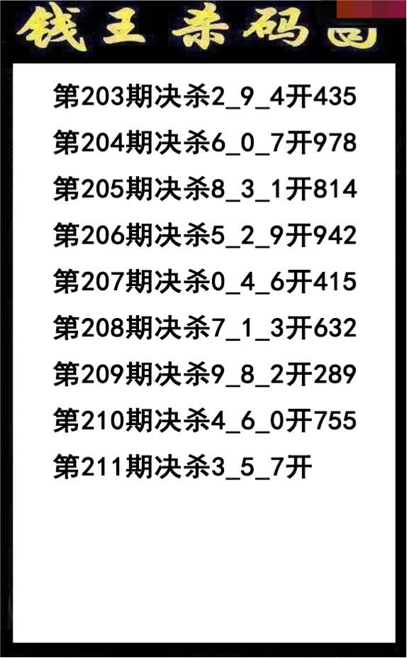 钱王杀码