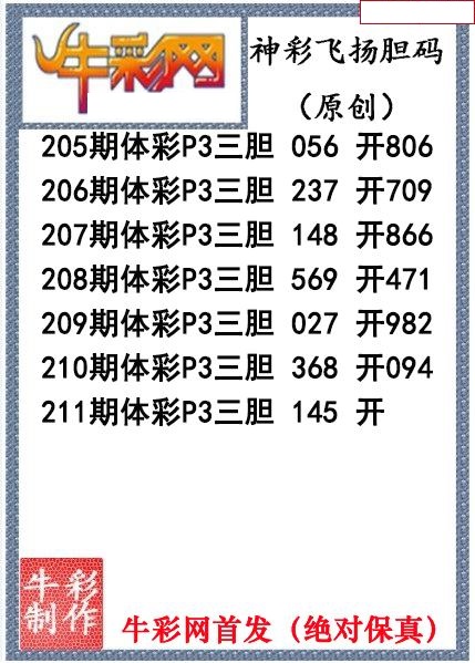 神彩飞扬三胆