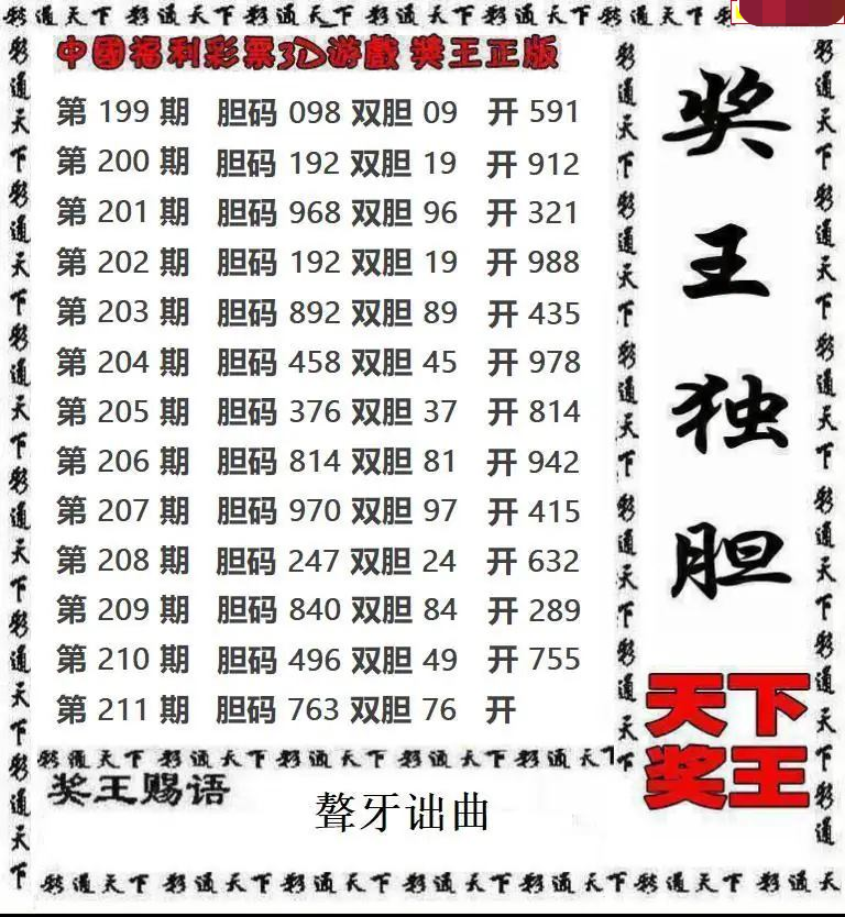 天下奖王