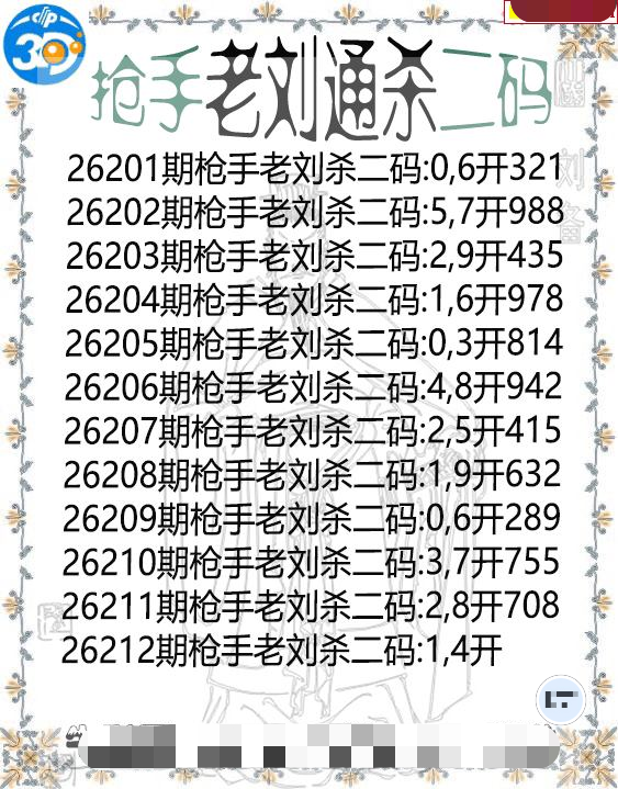 抢手老刘通杀二码
