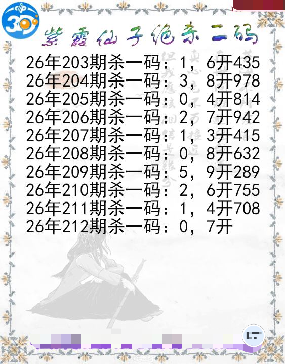 紫霞仙子绝杀二码