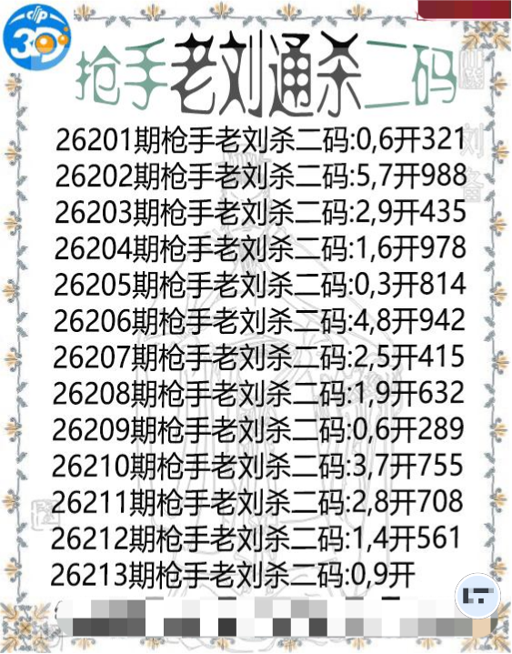 抢手老刘通杀二码