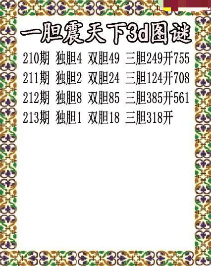 一胆震天下独胆
