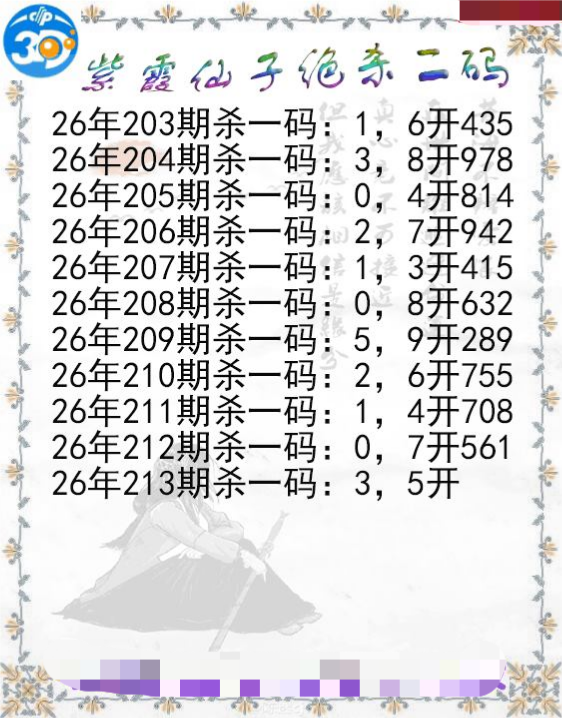 紫霞仙子绝杀二码