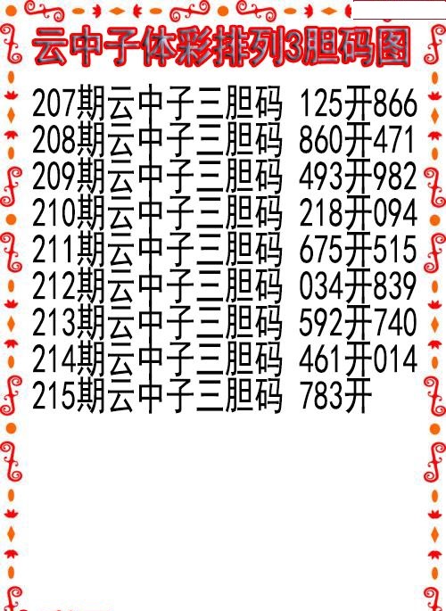 云中子胆码图