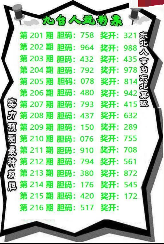 九台胆码