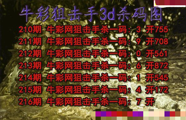 牛彩狙击手杀码