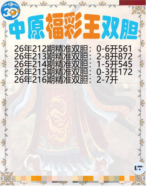 中原福彩王双胆