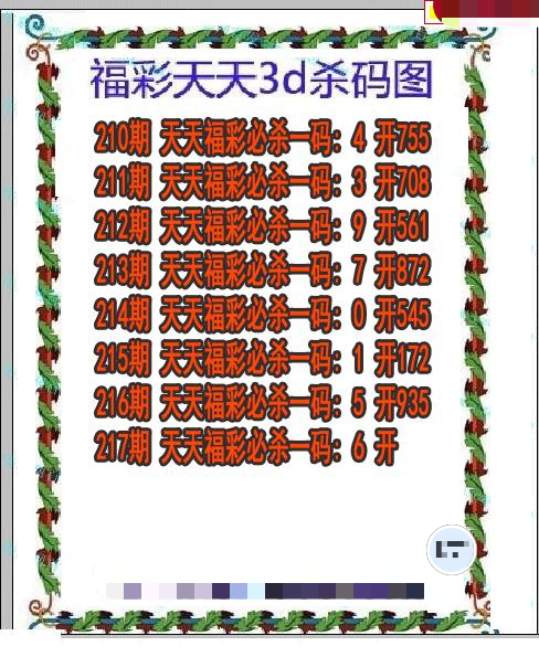 福彩天天杀码