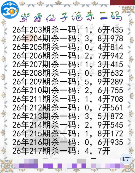 紫霞仙子绝杀二码