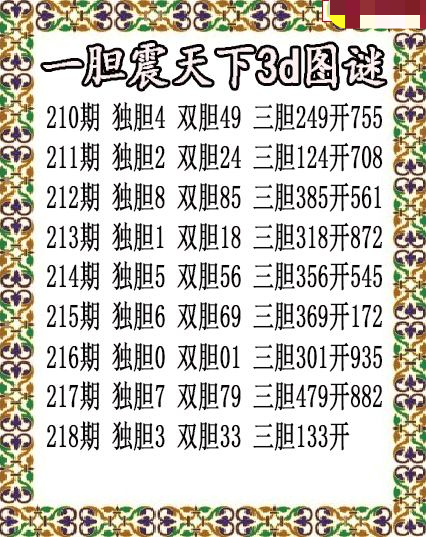 一胆震天下独胆