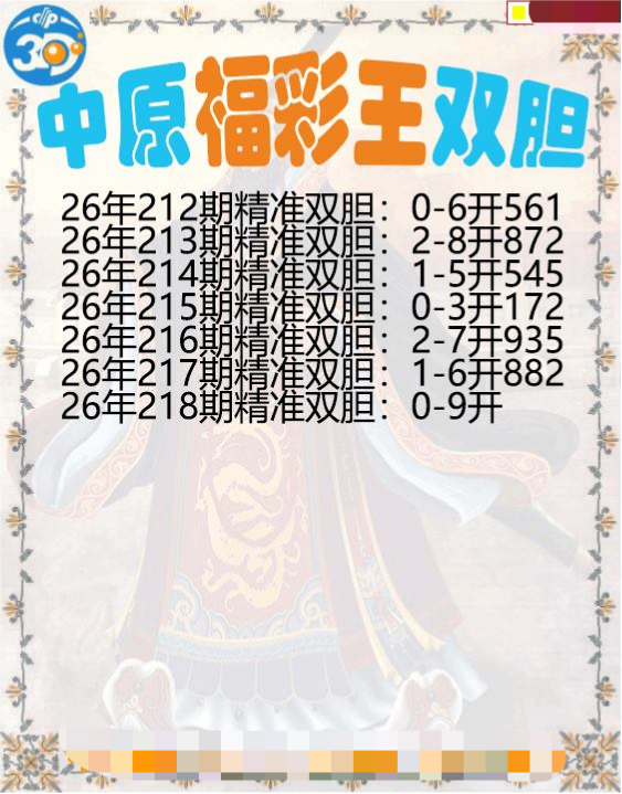 中原福彩王双胆