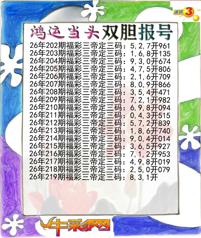 鸿运当头双胆报号