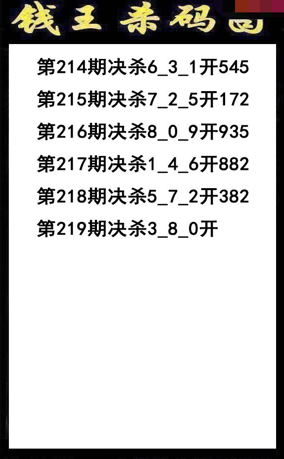 钱王杀码